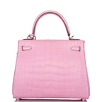 Hermes Bubblegum 5P Matte Alligator Retourne Kelly 25cm Palladium Hardware
