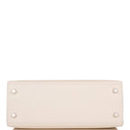 Hermes Kelly 25cm Epsom Sellier Tri-Color Nata, Jaune Poussin and Sesame Palladium Hardware