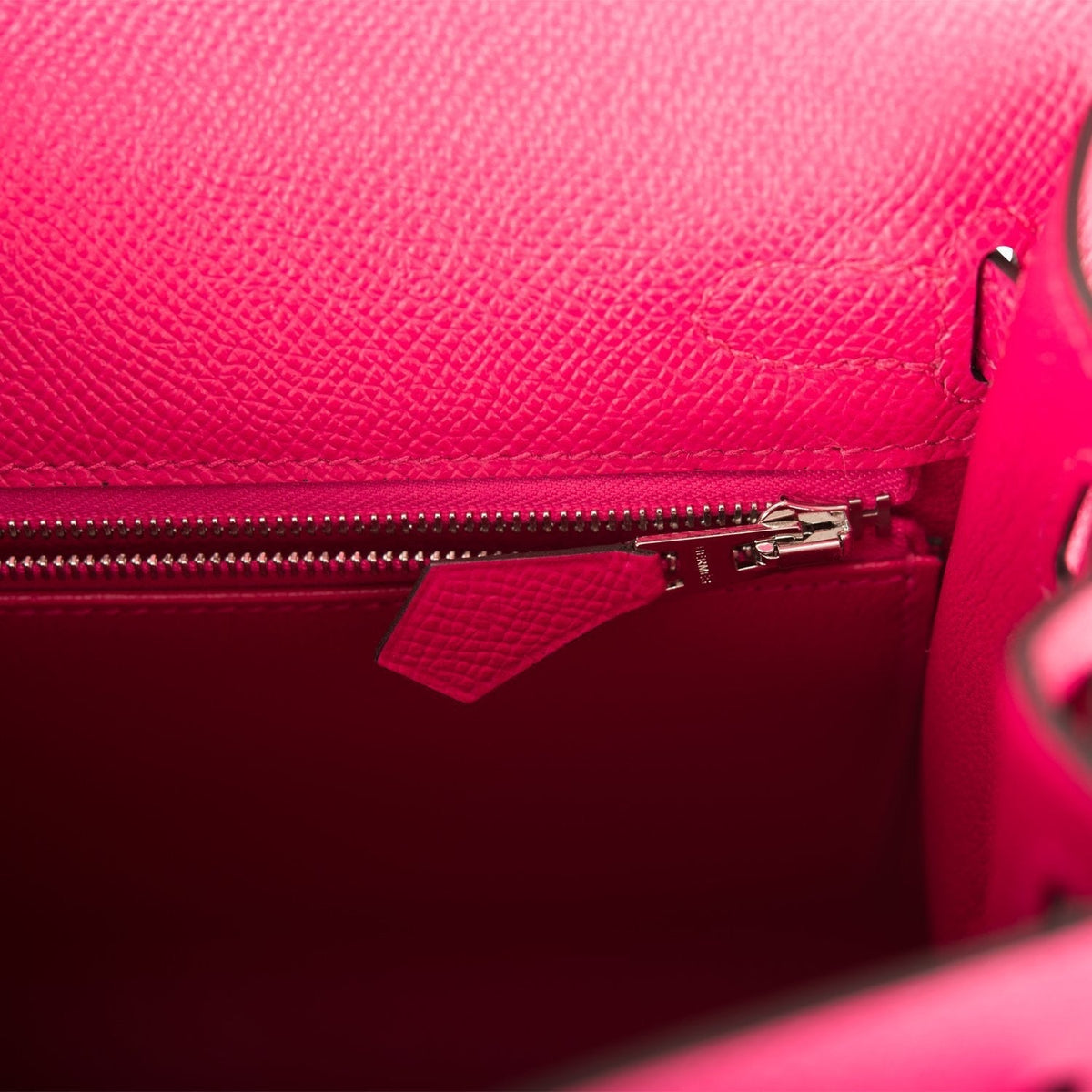 Hermes Rose Mexico Epsom Sellier Kelly 25cm Palladium Hardware