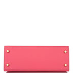 Hermes Kelly 25cm Bi-Color Rose Azalee and Craie Epsom Sellier Brushed Gold Hardware