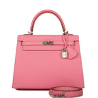 Hermes Rose Confetti Epsom Sellier Kelly 25cm Palladium Hardware
