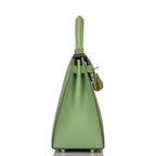 Hermes Vert Criquet Epsom Sellier Kelly 28cm Gold Hardware