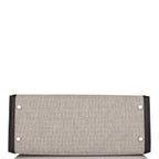 Hermes Kelly Sellier 28 Black Toile and Swift Sellier Palladium Hardware