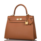 Hermes Kelly Sellier 25 Gold Epsom Gold Hardware