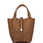 Hermes Picotin Lock 18 Alezan and Biscuit Clemence Palladium Hardware