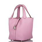 Hermes Picotin Lock 18 Mauve Sylvestre Clemence Palladium Hardware