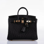 Hermes Birkin 25 Black Ostrich Rose Gold Hardware - 2021, Z