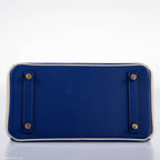 Hermes Birkin 25 HSS Bi-Color Blue Electrique & Craie Epsom Brushed Gold Hardware - 2016, X