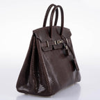 Hermes Birkin 25 Havane Nilo Lizard with Palladium Hardware - 2007, K Square