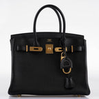 Hermes Birkin 30 Black Navillo Taurillon Leather Gold Hardware - 2020, Y