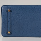 Hermes Birkin 30 Blue Roi Ostrich Gold Hardware - 2021, Z