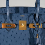 Hermes Birkin 30 Blue Roi Ostrich Gold Hardware - 2021, Z