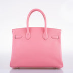 Hermes Birkin 30 Rose Confetti Epsom Palladium Hardware - 2021, Z