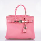 Hermes Birkin 30 Rose Confetti Epsom Palladium Hardware - 2021, Z