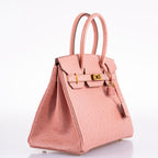 Hermes Birkin 30 Terre Cuite Ostrich Gold Hardware - 2020, Y