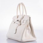 Hermes Birkin 30 White Swift with Palladium Hardware - 2007, K Square