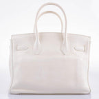 Hermes Birkin 30 White Swift with Palladium Hardware - 2007, K Square