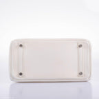 Hermes Birkin 30 White Swift with Palladium Hardware - 2007, K Square