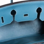 Hermes Birkin 35 Blue Jean Togo with Palladium Hardware - 2008, K Square