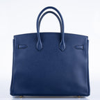Hermes Birkin 35 Blue Saphire Epsom with Gold Hardware - 2016, X