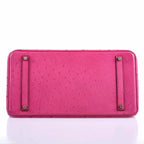 Hermes Birkin 35 Fuchsia Ostrich with Palladium Hardware - 2004, H Square
