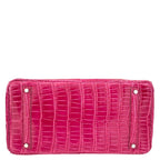 Hermes Birkin 35 Fuchsia Porosus Crocodile with Palladium Hardware - 2011, O Square