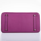 Hermes Birkin 35 HSS Cyclamen & Iris Chèvre Goatskin Brushed Palladium Hardware - 2009 M, Square