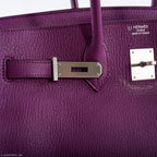 Hermes Birkin 35 HSS Cyclamen & Iris Chèvre Goatskin Brushed Palladium Hardware - 2009 M, Square