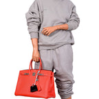 Hermes Birkin 35 Rose Jaipur Epsom Palladium Hardware - 2015, T