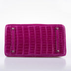 Hermes Birkin 35 Rose Scheherazade Shiny Porosus Crocodile Palladium Hardware - 2013, Q Square