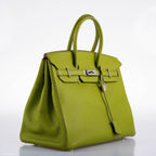 Hermes Birkin 35 Vert Anis Togo with Palladium Hardware - 2006, J Square