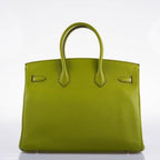 Hermes Birkin 35 Vert Anis Togo with Palladium Hardware - 2006, J Square