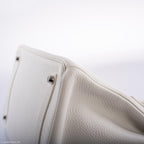 Hermes Birkin 35 White Clemence leather Palladium Hardware - N Square