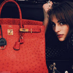 Hermes Birkin 40 Rouge Vif Ostrich with Gold Hardware - 1993, W Circle