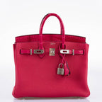 Hermes Birkin Touch 25 Framboise Togo & Matte Alligator Palladium Hardware - 2021, Z