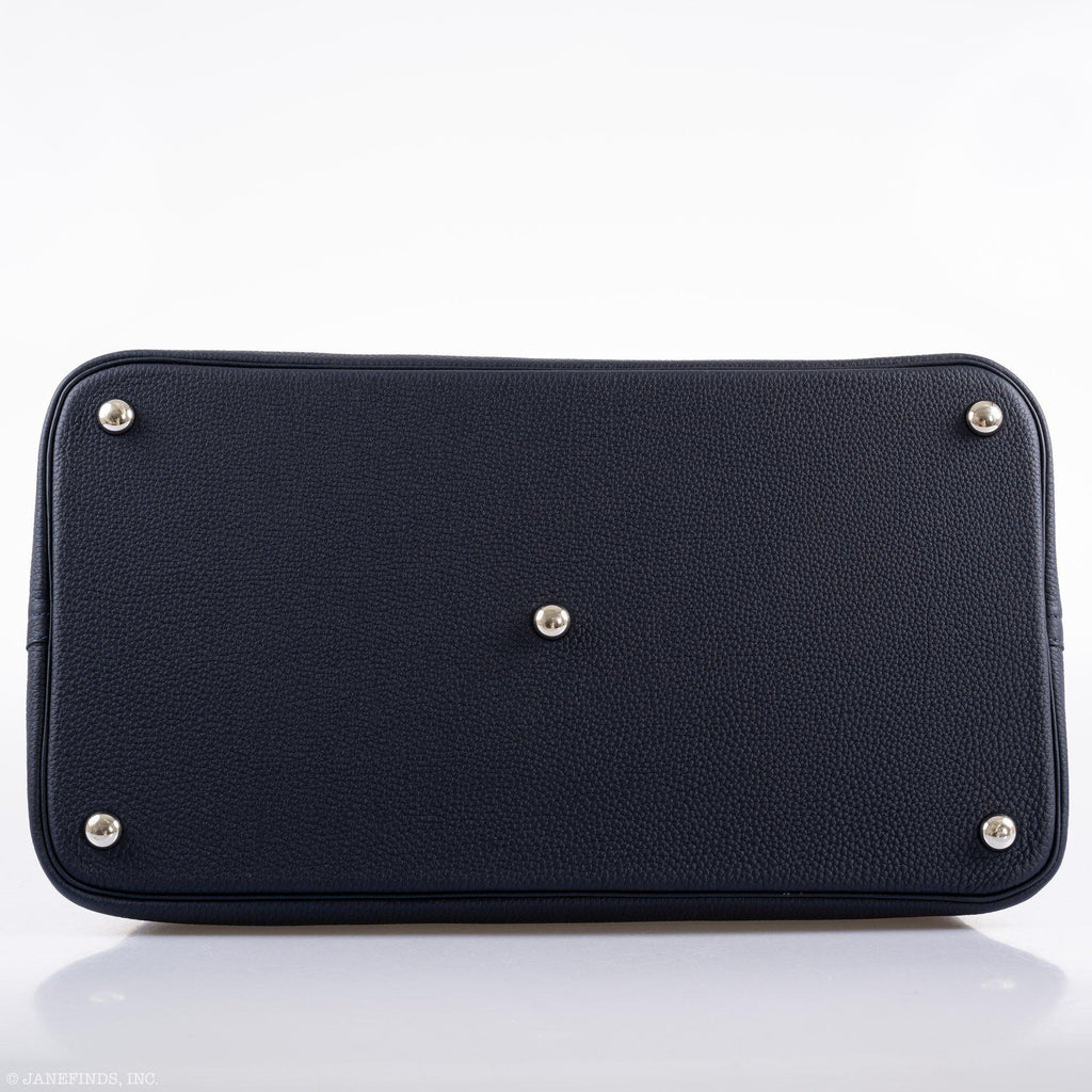 Hermes Bolide 40 Shark Indigo Blue Togo Unisex Bag Palladium Hardware