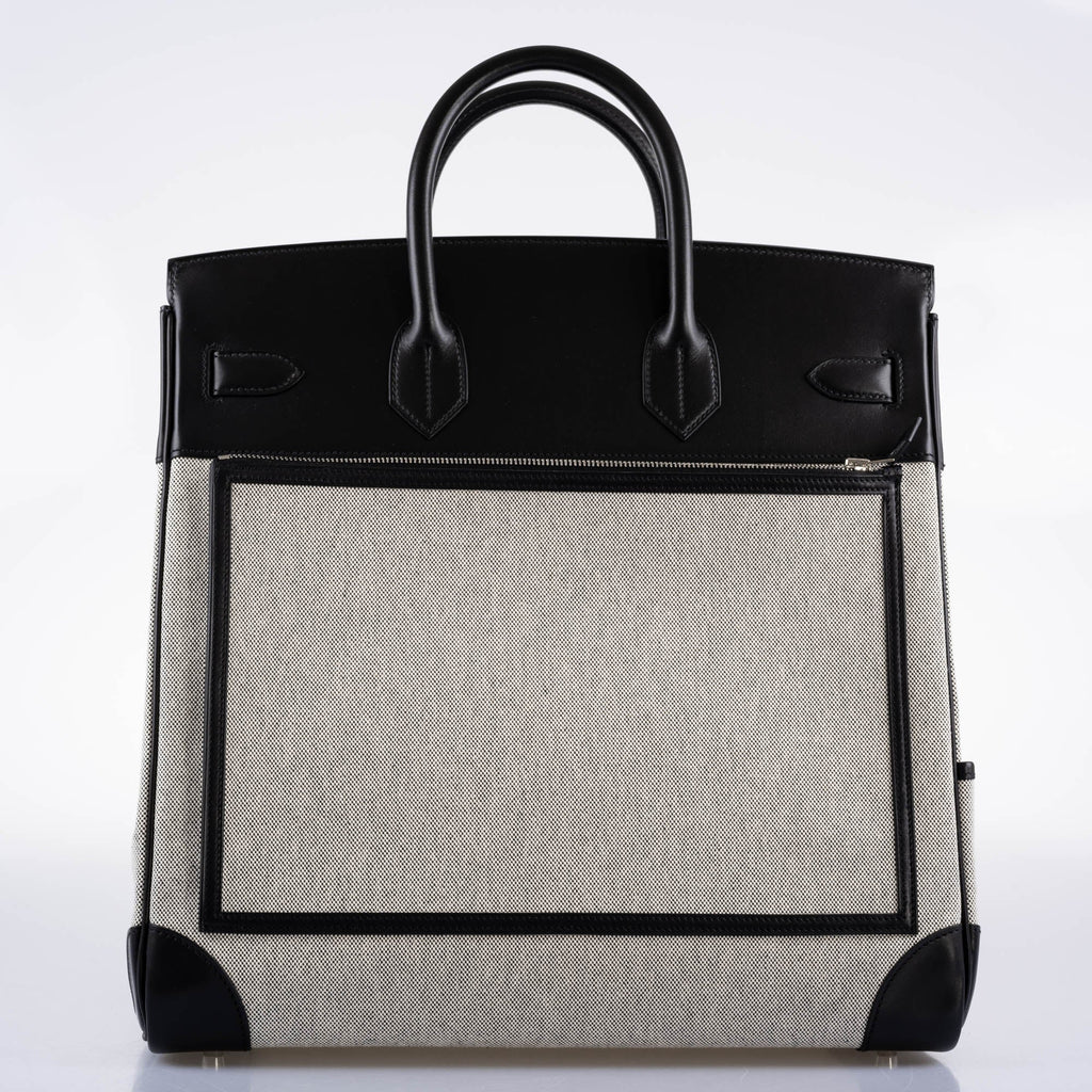 Hermes Cargo HAC Birkin 40 Black Box & Toile with Palladium Hardware - 2021, Z