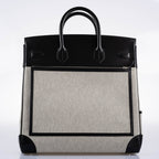 Hermes Cargo HAC Birkin 40 Black Box & Toile with Palladium Hardware - 2021, Z