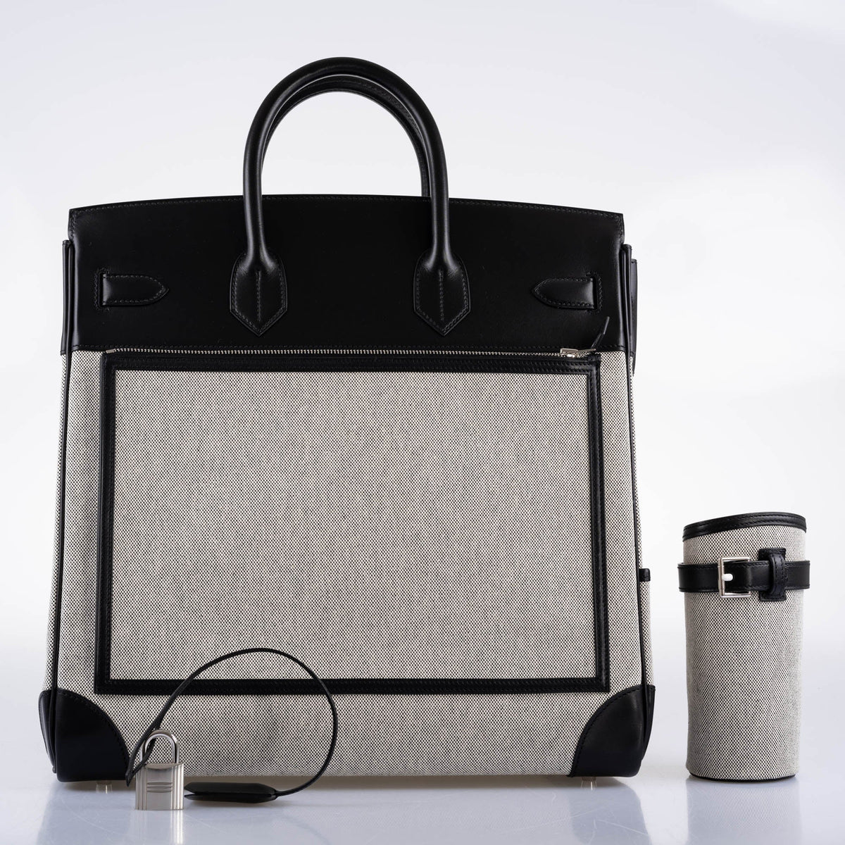 Hermes Cargo HAC Birkin 40 Black Box & Toile with Palladium Hardware - 2021, Z