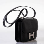 Hermes Constance 18 Black Salvator Lizard Palladium Hardware - 2021, Z