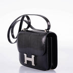 Hermes Constance 18 Black Salvator Lizard Palladium Hardware - 2021, Z