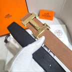 Hermès H Belt Buckle & Reversible Leather Strap 32 mm - Gold Epsom & Black