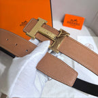 Hermès H Belt Buckle & Reversible Leather Strap 32 mm - Gold Epsom & Black