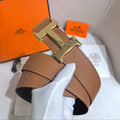 Hermès H Belt Buckle & Reversible Leather Strap 32 mm - Gold Epsom & Black