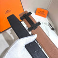 Hermès H au Carre Belt Buckle & Reversible Leather Strap 32 mm - PVD Matte Black Hardware