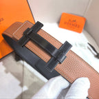 Hermès H au Carre Belt Buckle & Reversible Leather Strap 32 mm - PVD Matte Black Hardware