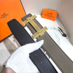 Hermès H au Carré Belt Buckle & Reversible Leather Strap 32 mm - Étoile & Black