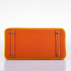 Hermes HSS Birkin 30 Feu & Lime Epsom with Brushed Palladium Hardware - 2013, Q Square