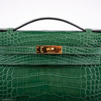 Hermes JPG Kelly Pochette Cactus Alligator with Gold Hardware - 2017, A