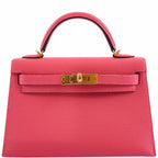 Hermes Kelly 20 Mini II Sellier Rose Lipstick Chevre leather Gold Hardware - 2017, A